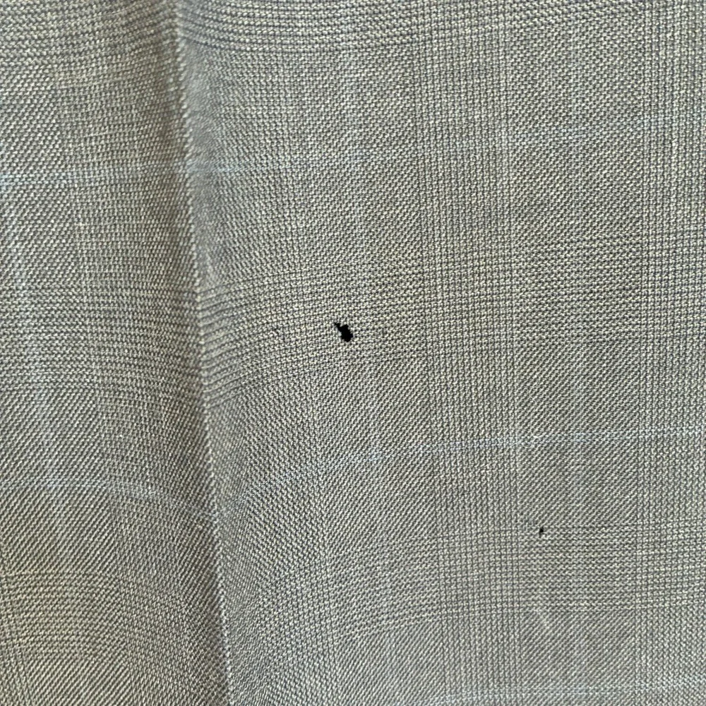 Brooks Brothers 346 Madison Fit Suit Mens 44R 36W Gray Glen Plaid 2 Button *Flaw